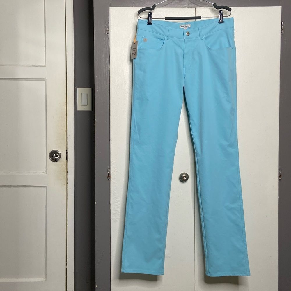 Peter Millar EB66 Performance 5 Pocket Golf Pants Blue Stretch Mens Sz 32x34 NWT